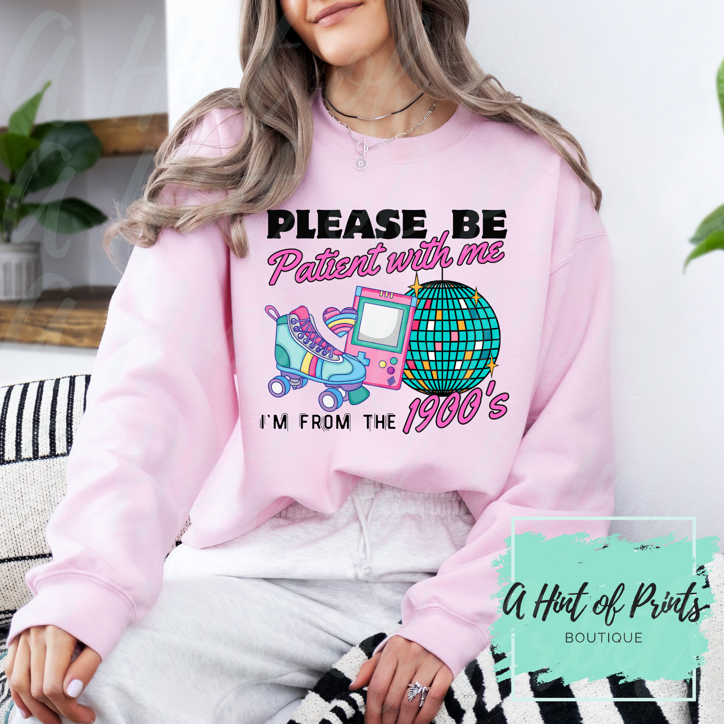 Please be Patient with me I'm from the 1900s (Pink) Hoodie - Made-to-order