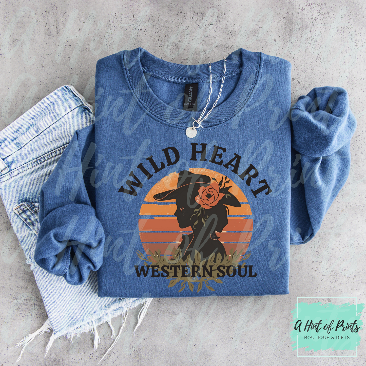 Wild Heart Western Soul Cowgirl Graphic Tee, Crewneck & Hoodie