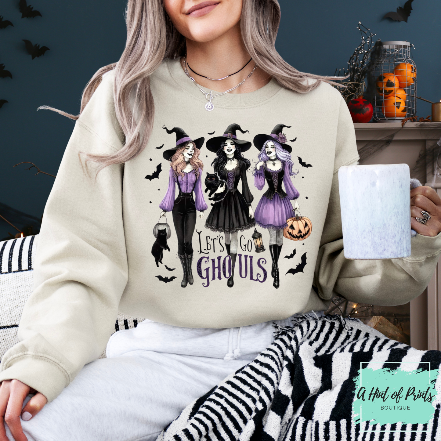 Let’s Go Ghouls Halloween Hoodie or Crewneck – Witchy Sweatshirt for Spooky Season