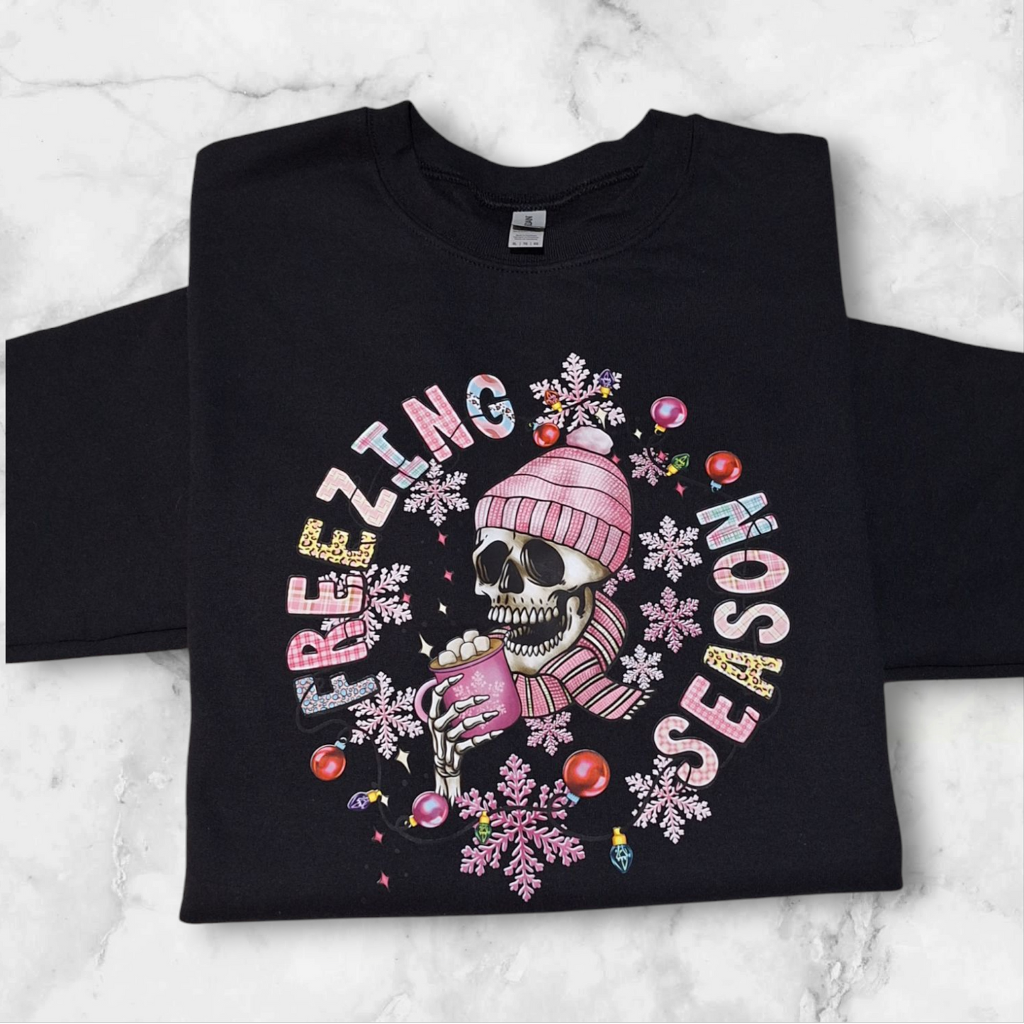 Freezing Season Pastel Skeleton Crewneck Sweater