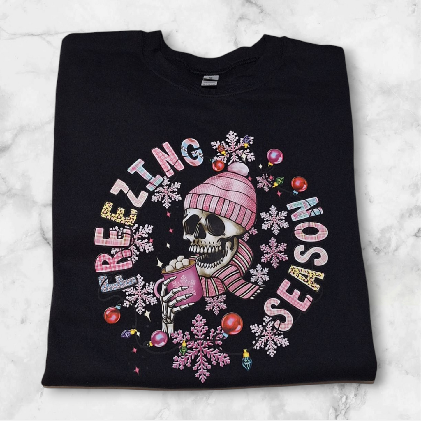 Freezing Season Pastel Skeleton Crewneck Sweater