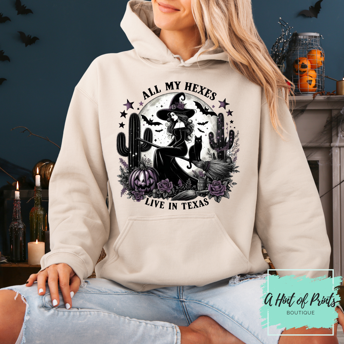 All My Hexes Live in Texas | Witchy Western Hoodie & Crewneck