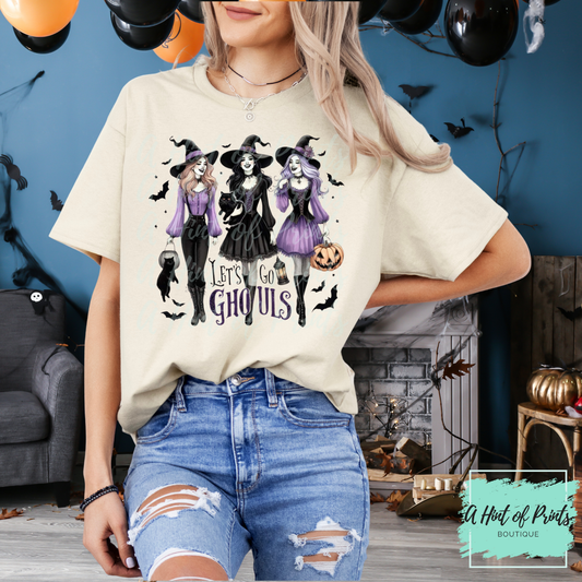 Let’s Go Ghouls Halloween T-Shirt | Cute Witch Graphic Tee
