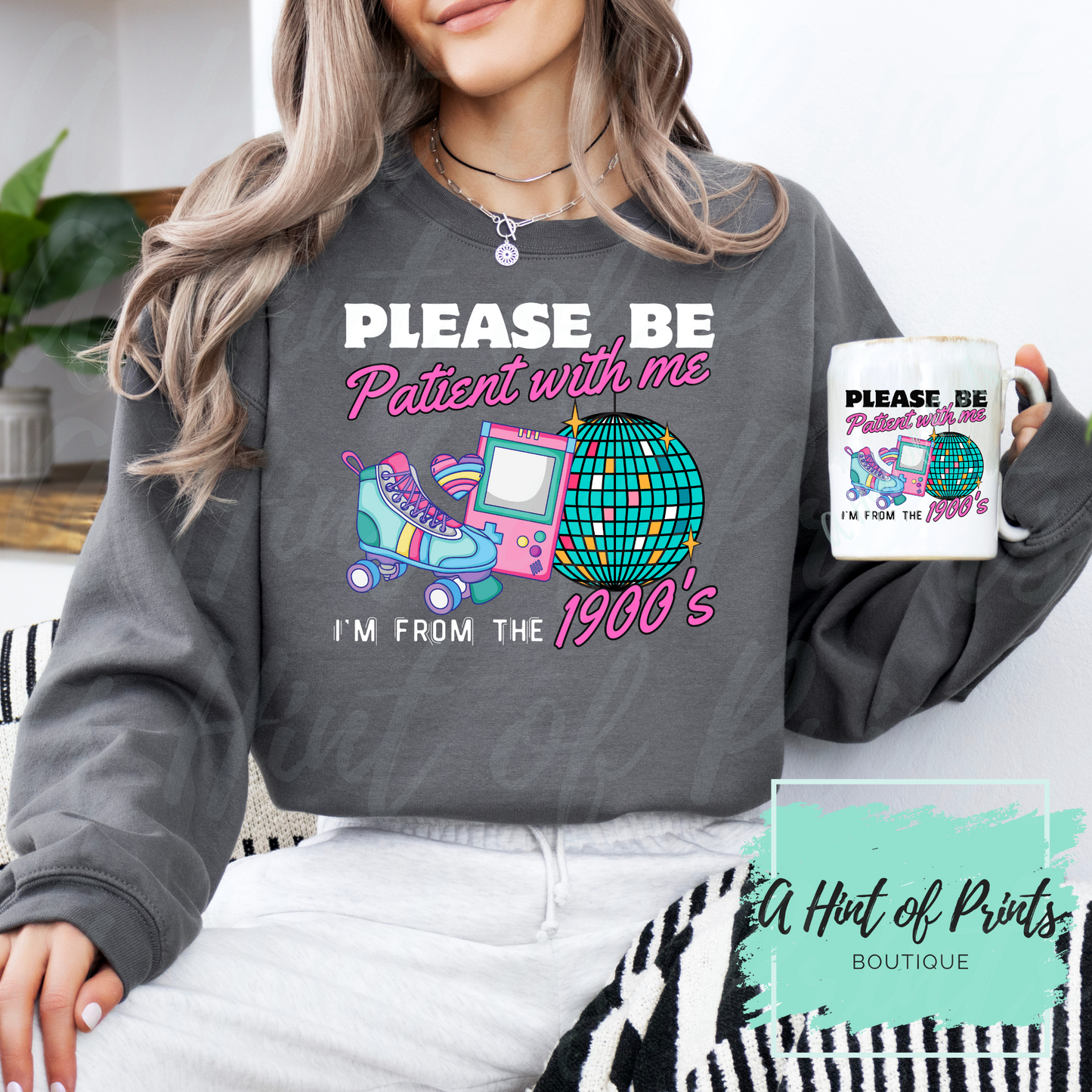 Please be Patient with me I'm from the 1900s (Pink) Hoodie - Made-to-order