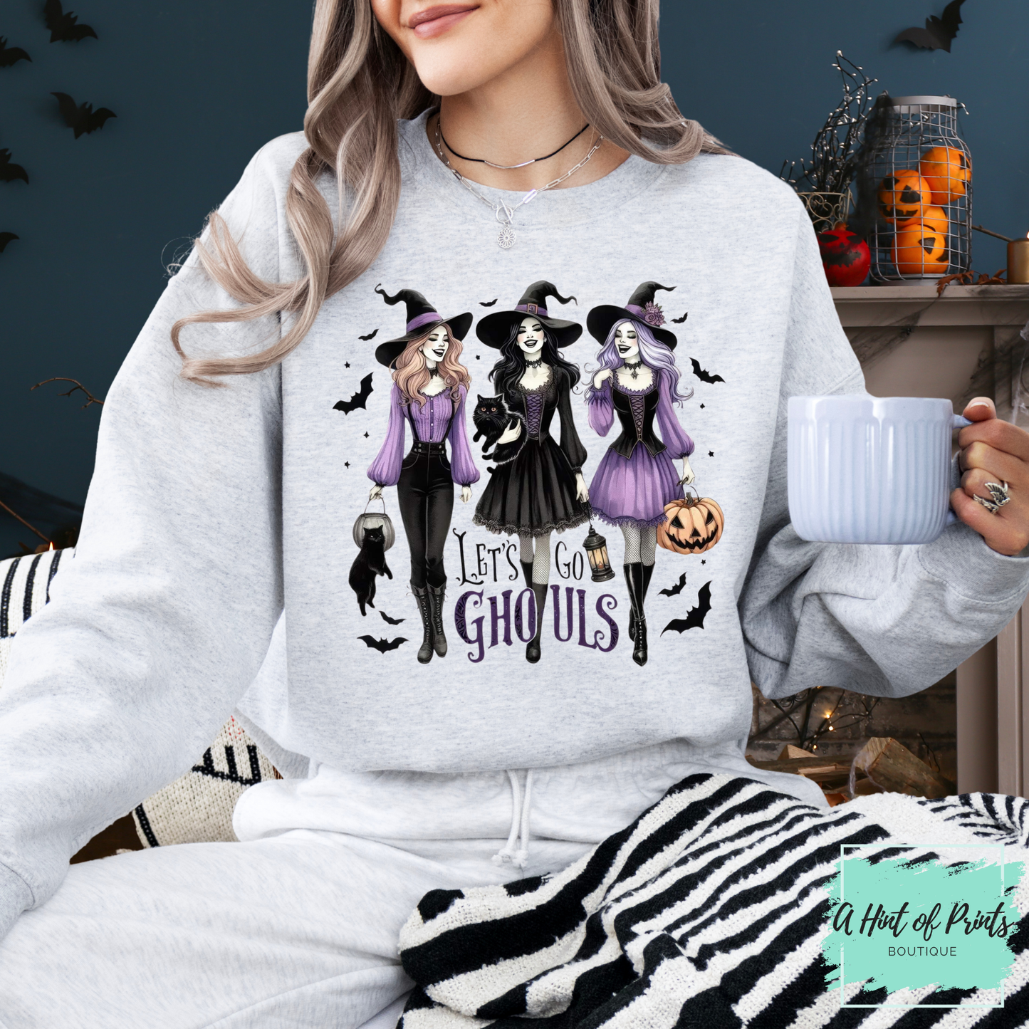 Let’s Go Ghouls Halloween Hoodie or Crewneck – Witchy Sweatshirt for Spooky Season