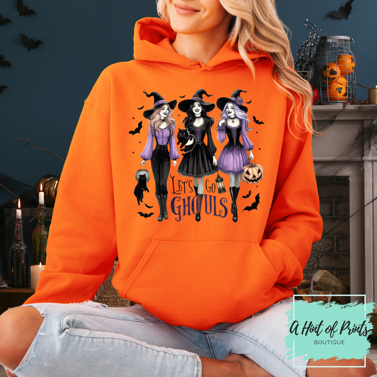 Let’s Go Ghouls Halloween Hoodie or Crewneck – Witchy Sweatshirt for Spooky Season