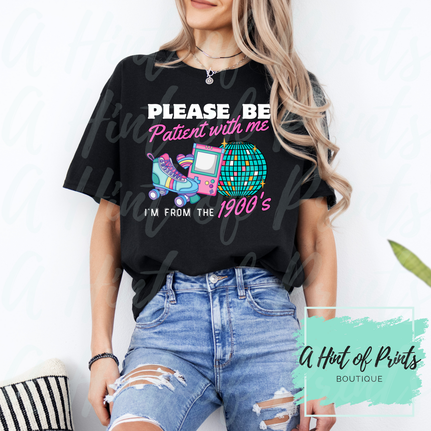 Please be Patient with me I'm from the 1900s (Pink) Hoodie - Made-to-order