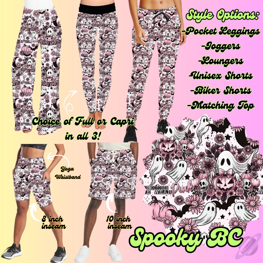 Spooky BC Full-Length Leggings with Pockets | Halloween Pink
