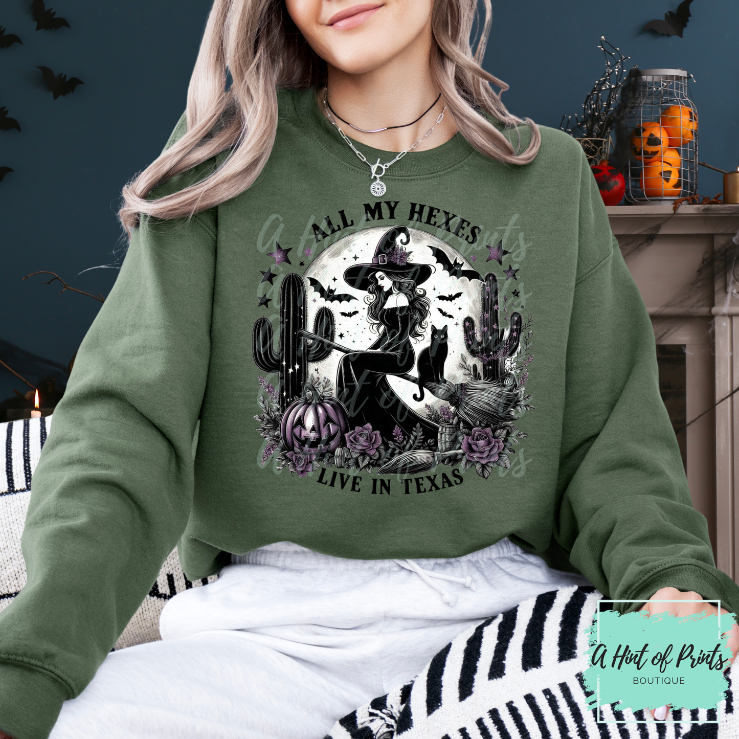 All My Hexes Live in Texas | Witchy Western Hoodie & Crewneck