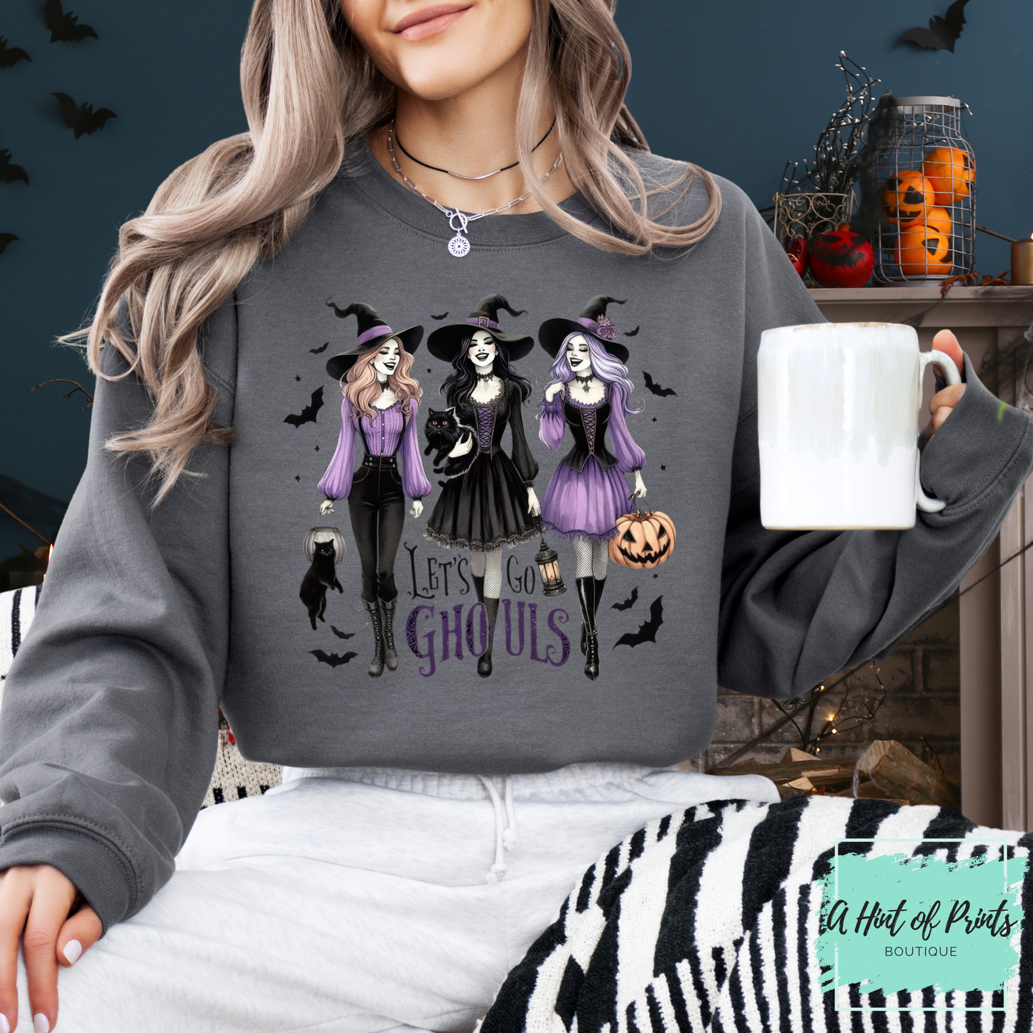 Let’s Go Ghouls Halloween Hoodie or Crewneck – Witchy Sweatshirt for Spooky Season
