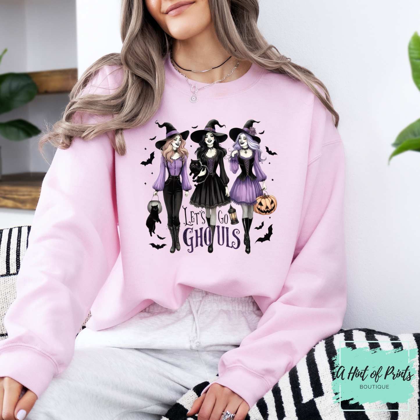 Let’s Go Ghouls Halloween Hoodie or Crewneck – Witchy Sweatshirt for Spooky Season
