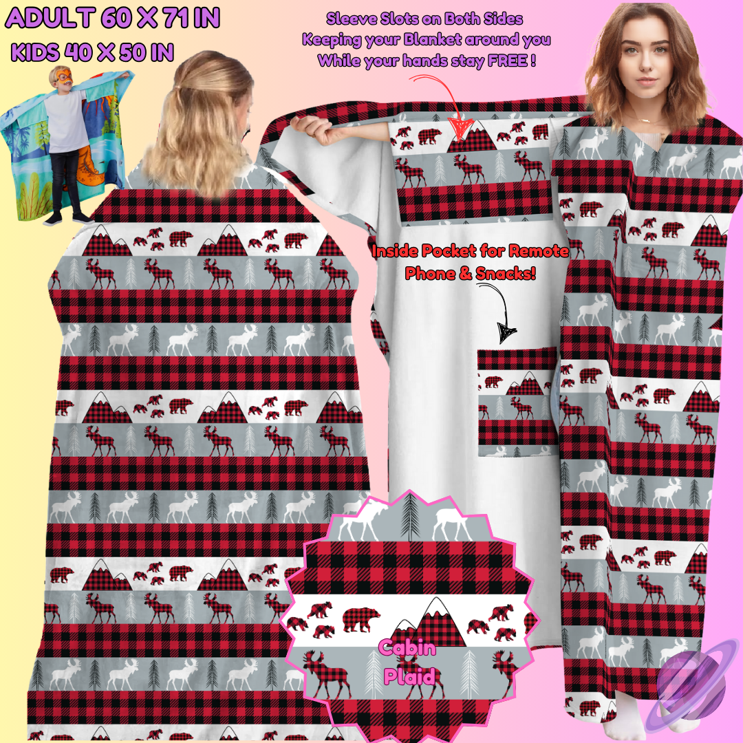 WEARABLE THROW RUN-CABIN PLAID-PREORDER CLOSING 8/31