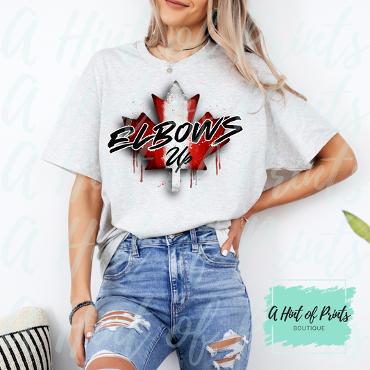 Elbows Up Canada T-shirt - Made-to-order