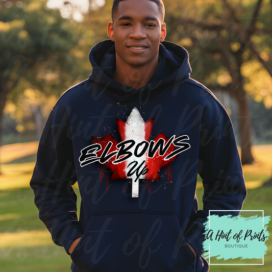 Elbows Up Canada Hoodie - Made-to-order