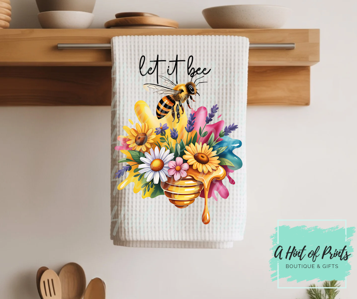 Bee-Themed Tea Towel – Welcome to Our Hive Kitchen Decor (6 designs)