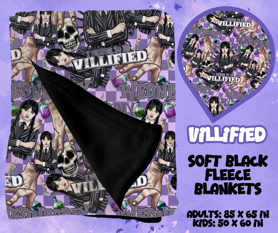 VILLIFIED - SOFT BLACK FLEECE THROWS RUN 12-PREORDER CLOSING 9/22