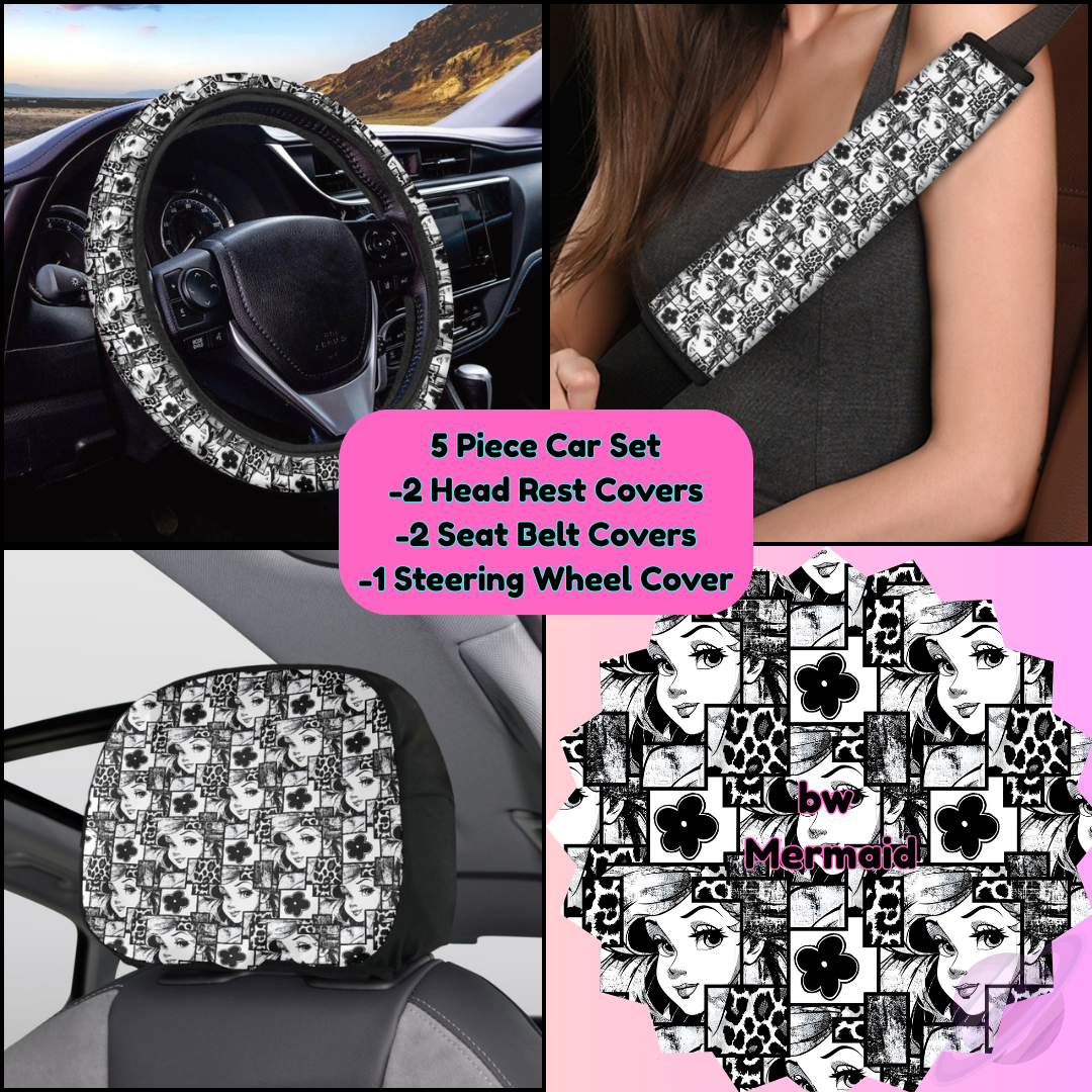 5 PIECE CAR SET-BW MERMAID-PREORDER CLOSING 9/5