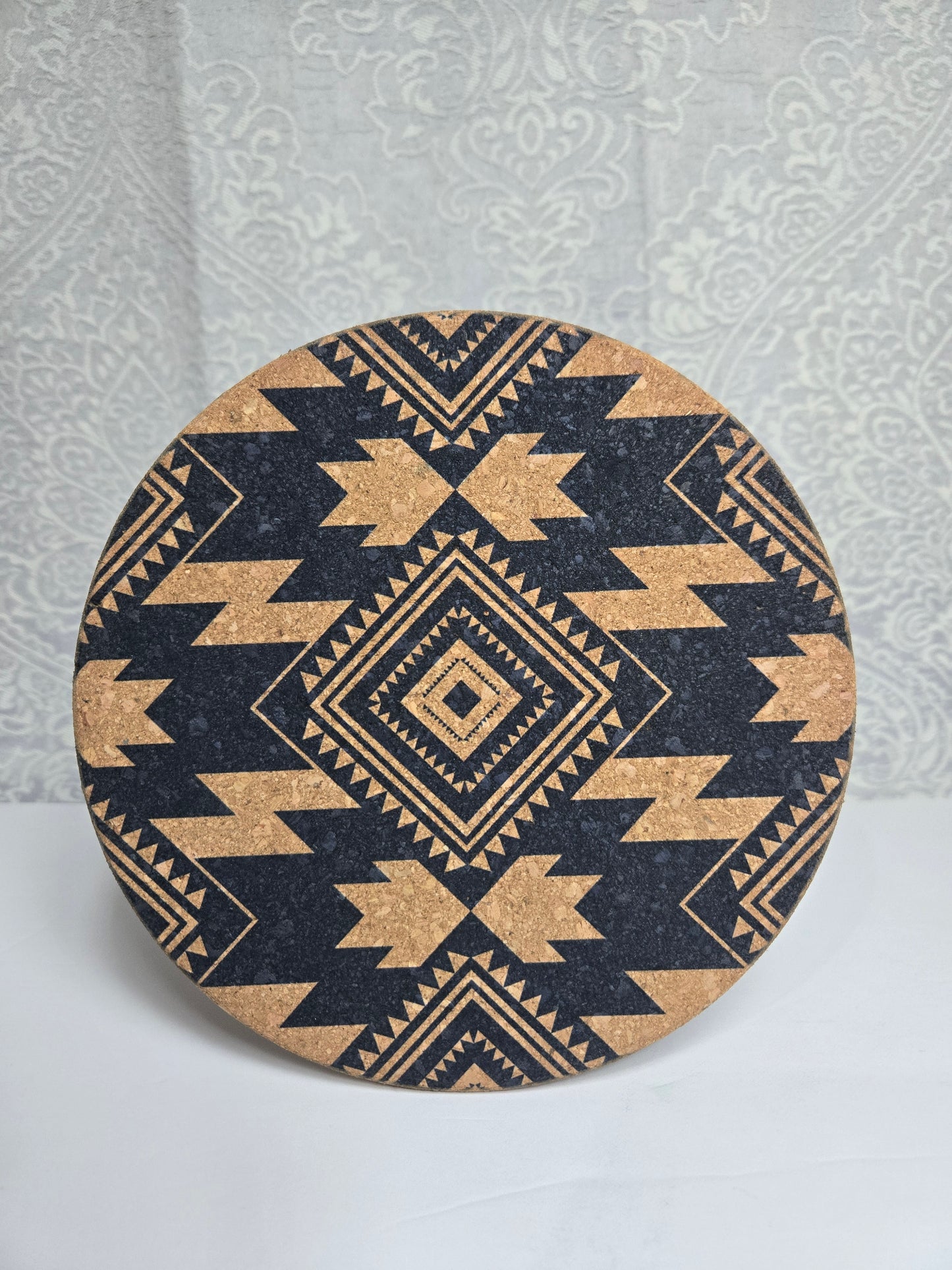 Boho Western Cork Trivet β 8β Round Heat Resistant Hot Pad | Farmhouse Kitchen Decor