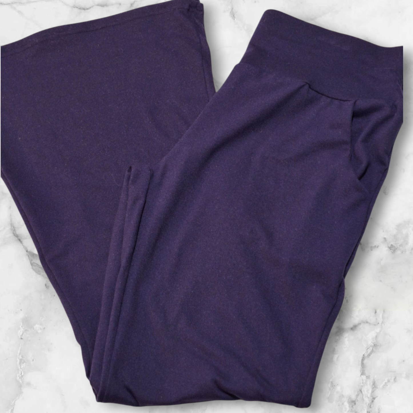Solid Purple Flare Pocket Leggings