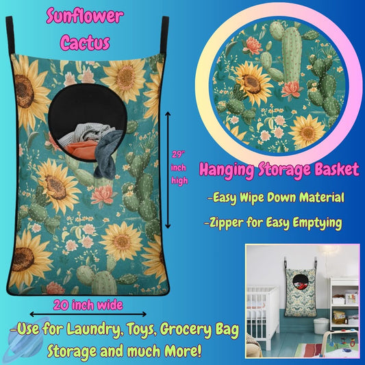SUNFLOWER CACTUS - Hanging Storage Basket