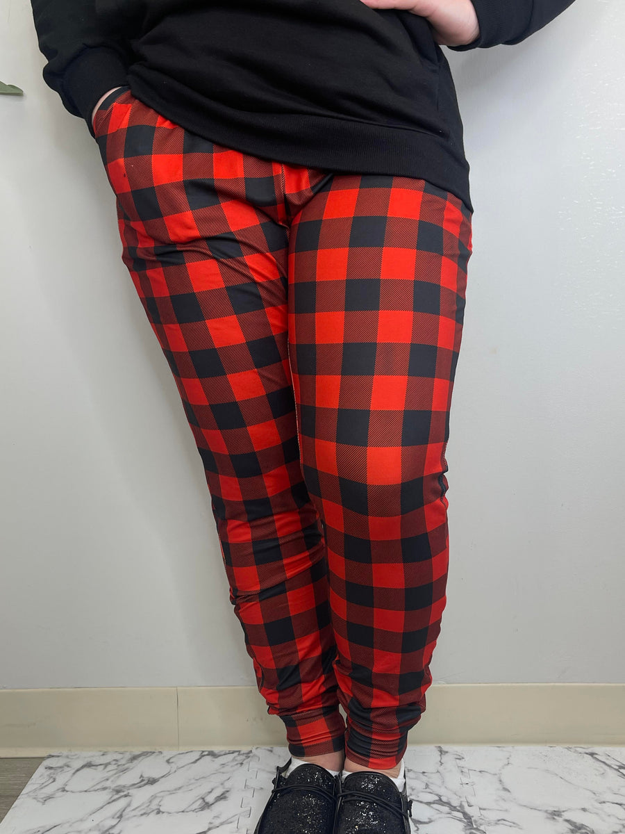 Buffalo Plaid Unisex Joggers with pockets