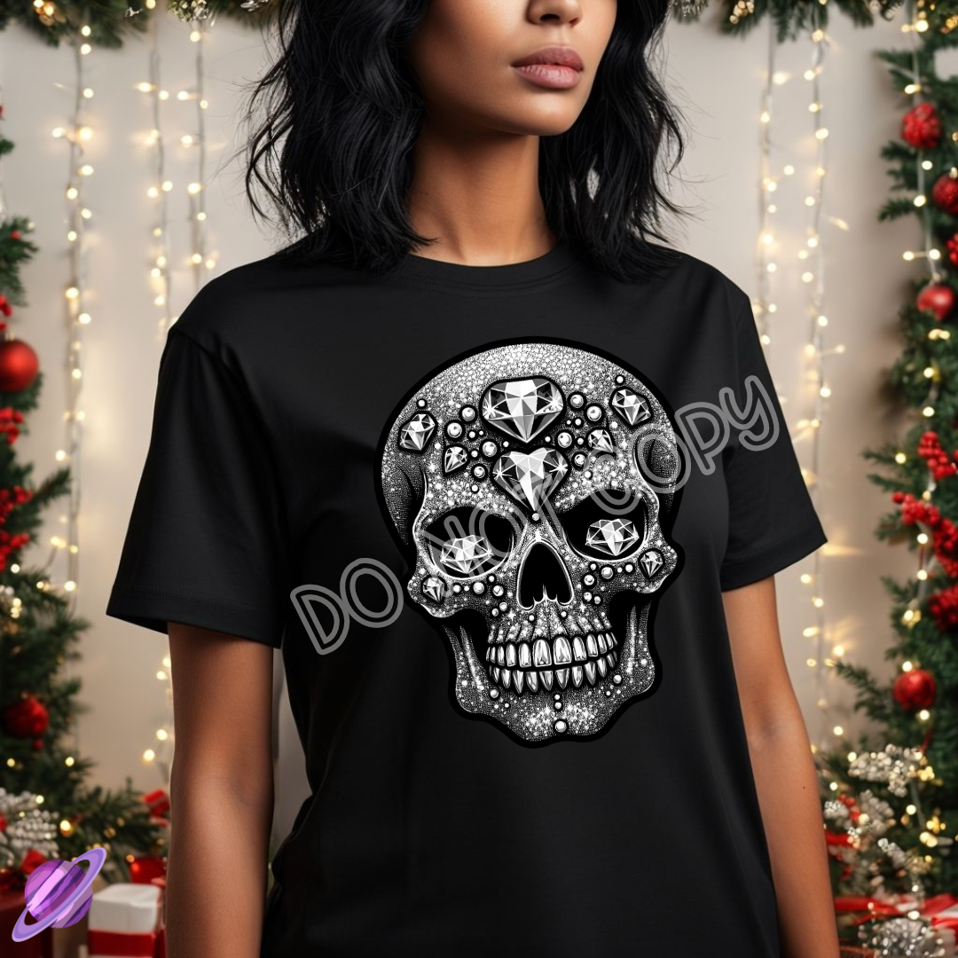 DIAMOND SKULL BLING TEE