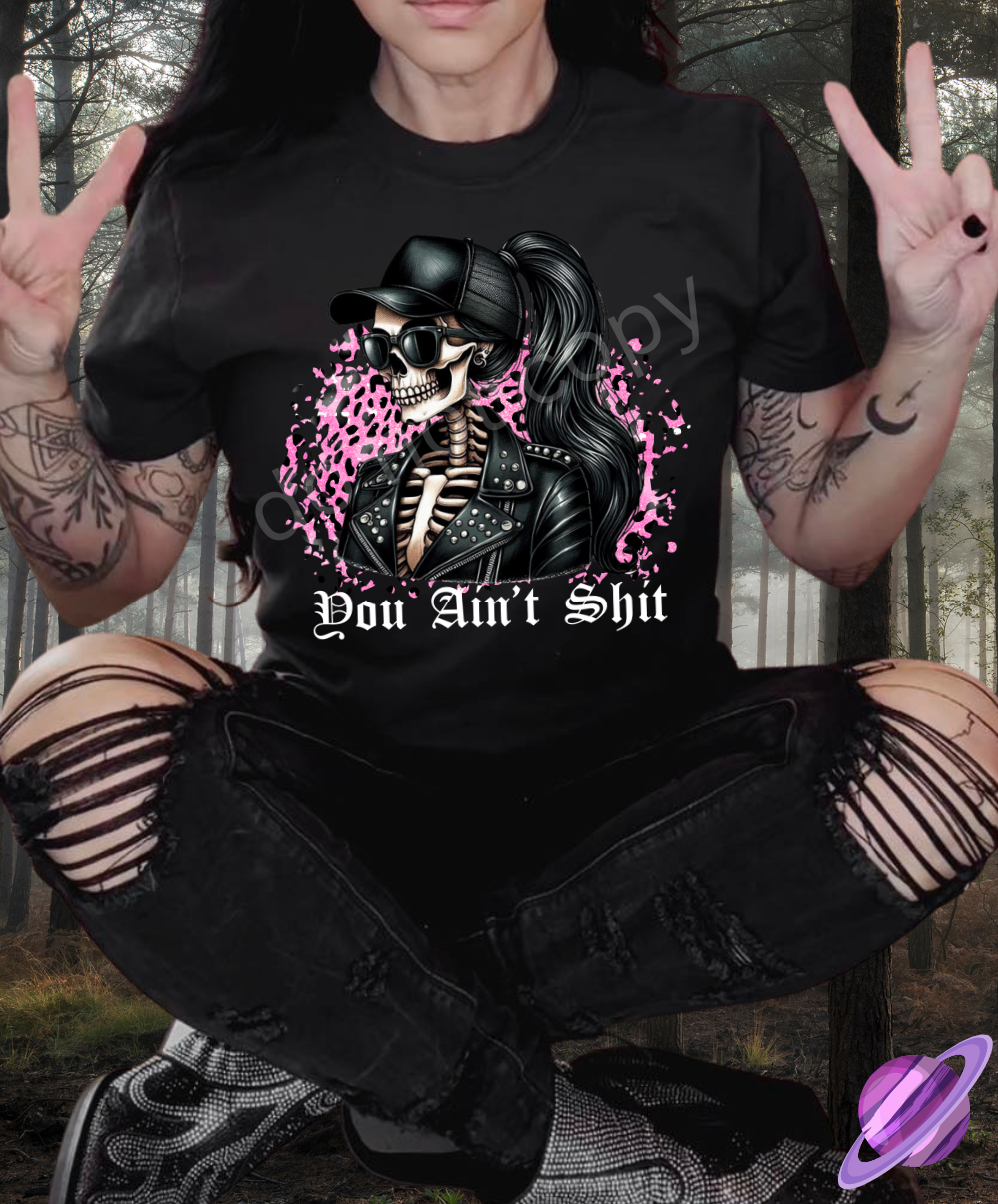 YOU AINT SHIT PINK CHEETAH TEE