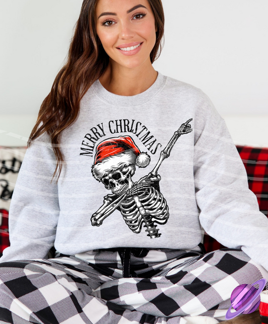 MERRY CHRISTMAS SKELETON SWEATSHIRT