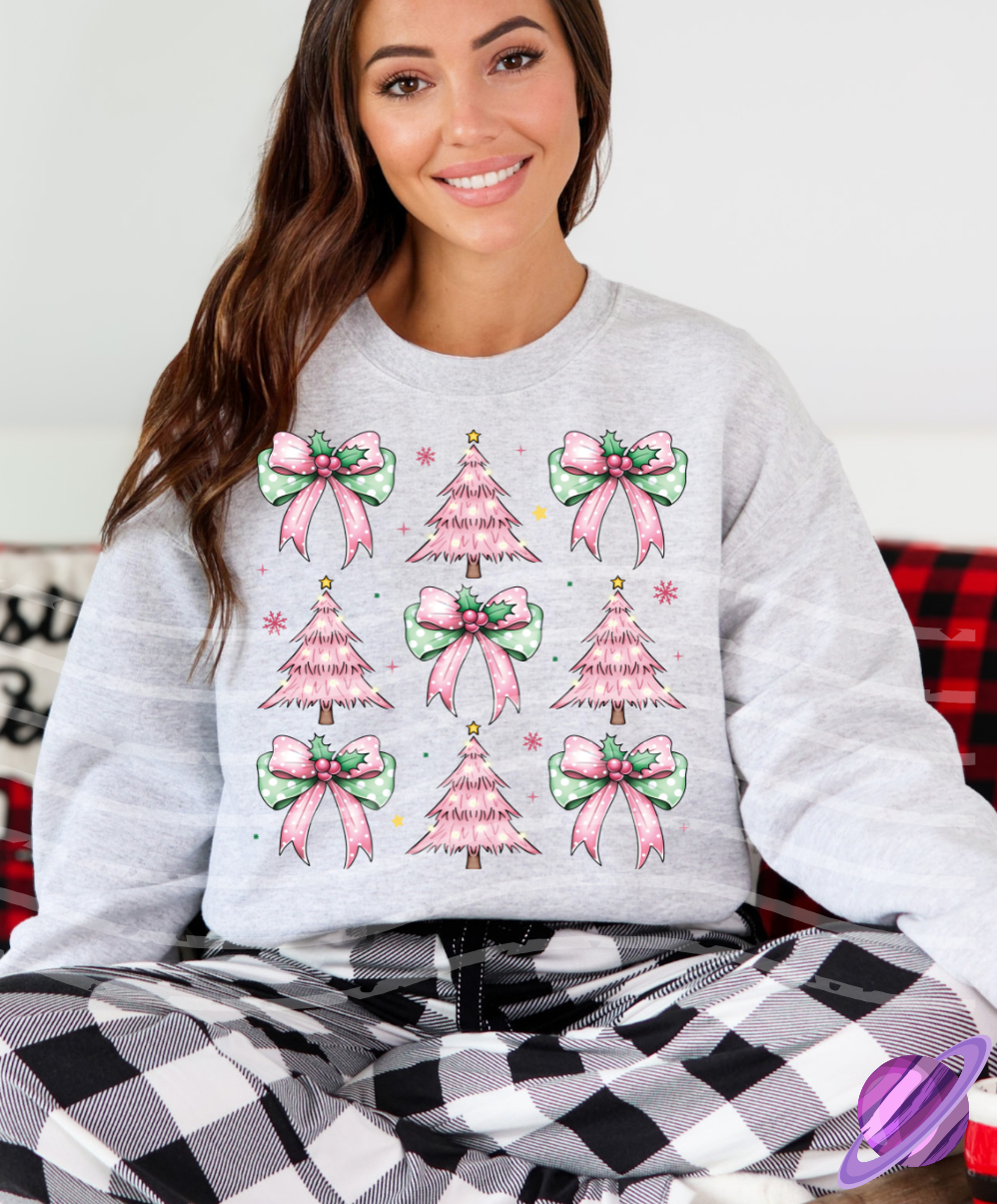 CROQUETTE CHRISTMAS PINK TREES SWEATSHIRT