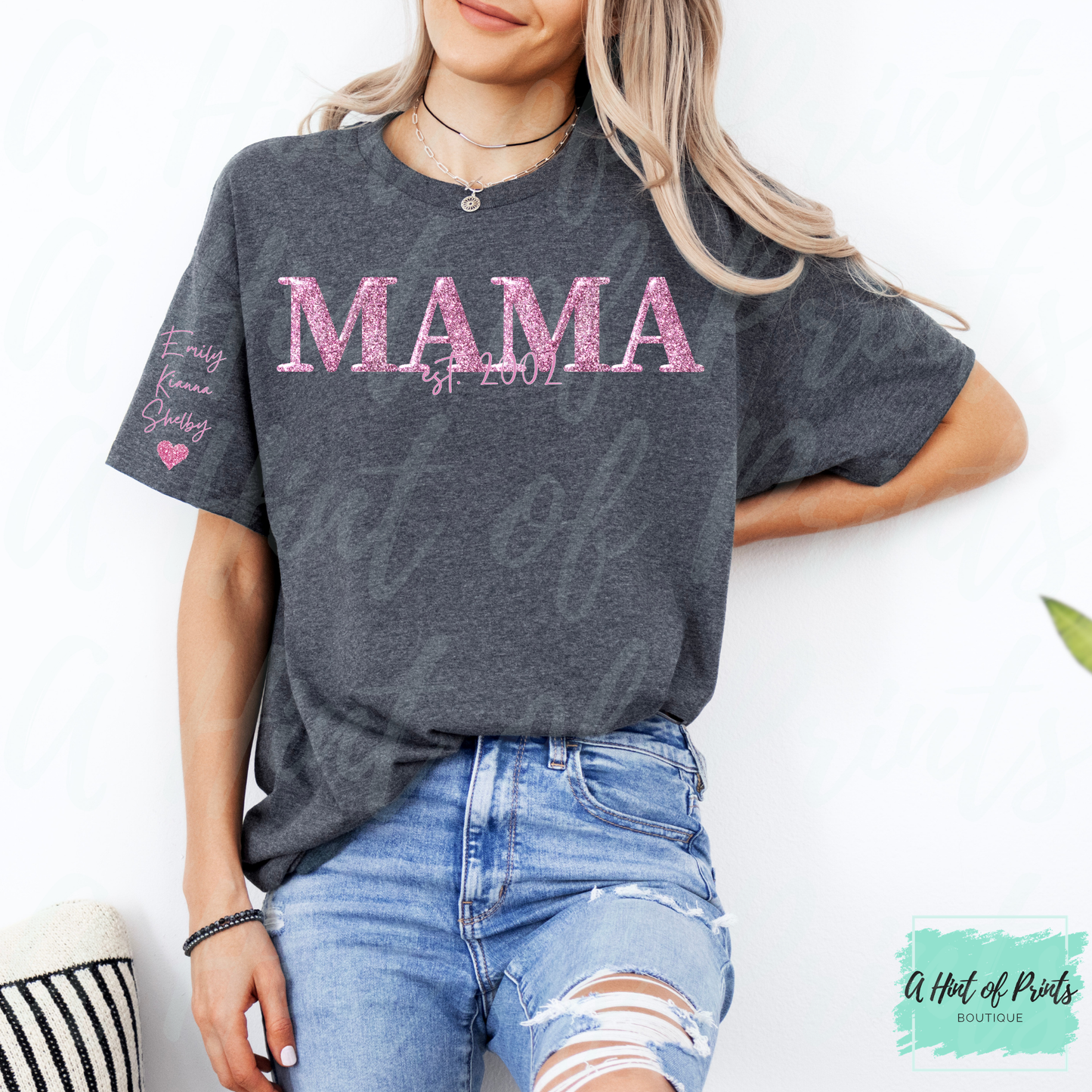 Personalized Glitter Mama Apparel – Custom Est Year Shirt, Hoodie, Sweatshirt, Tank