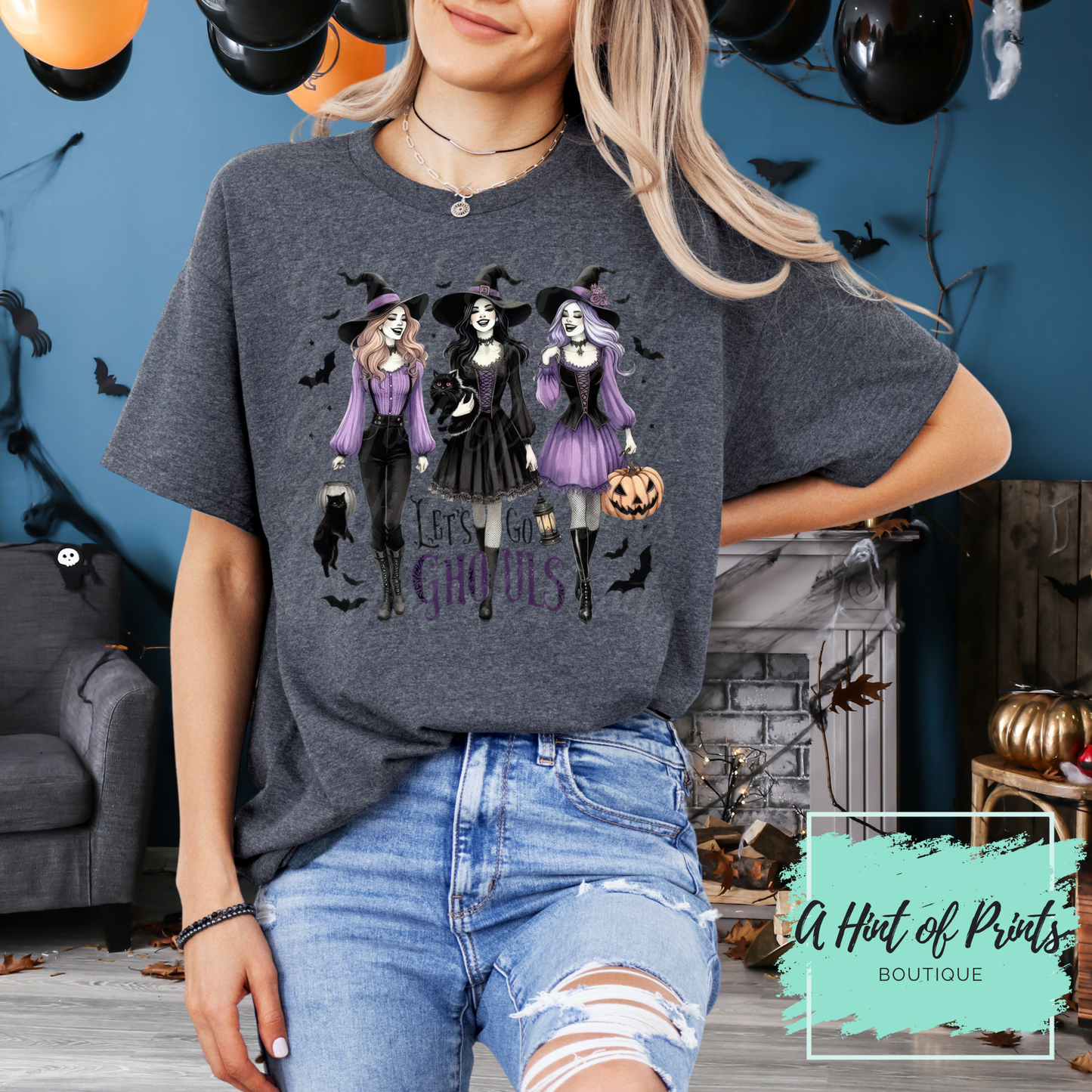 Let’s Go Ghouls Halloween T-Shirt | Cute Witch Graphic Tee