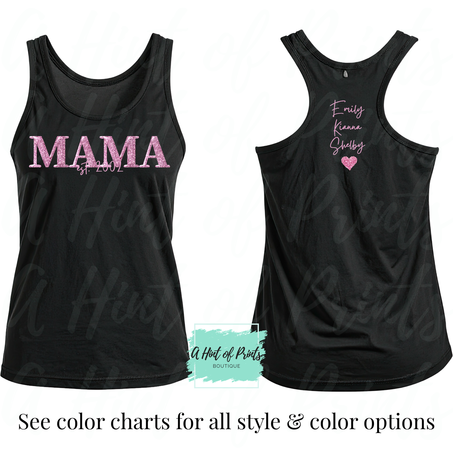 Personalized Glitter Mama Apparel – Custom Est Year Shirt, Hoodie, Sweatshirt, Tank