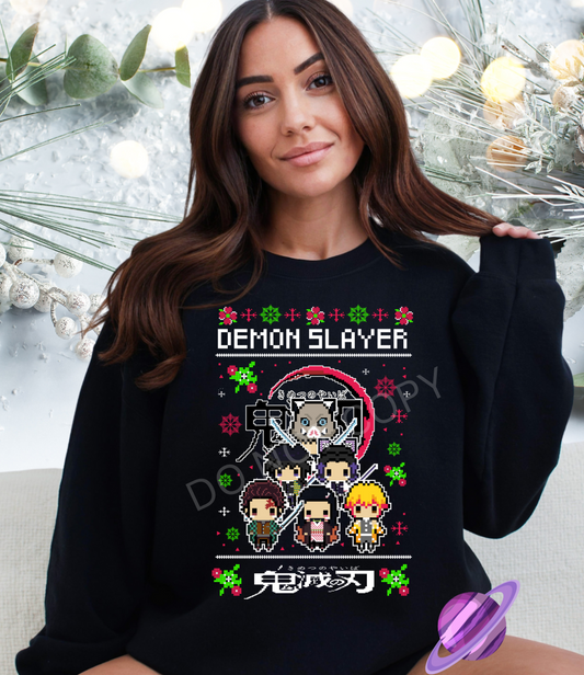 DEMON SLAY UGLY SWEATER CREWNECK SWEATSHIRT