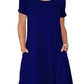 Navy Pocket Dress (3/4 Sleeve)