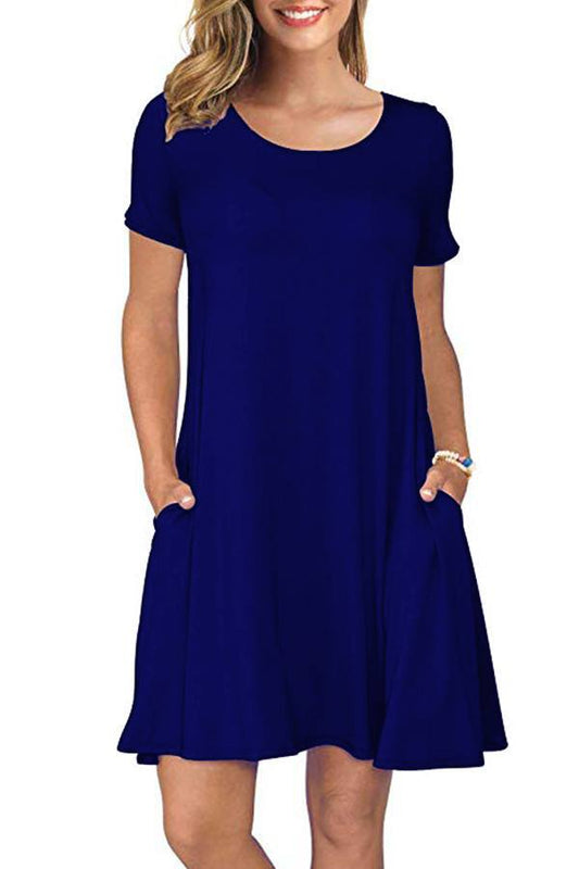 Navy Pocket Dress (3/4 Sleeve)