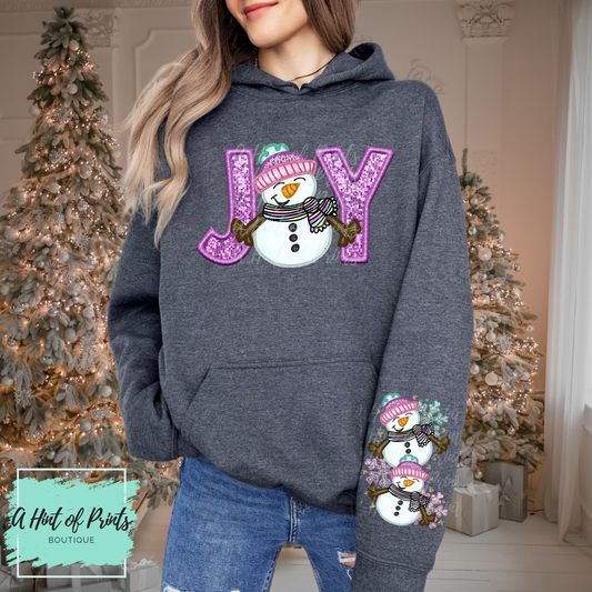 JOY Snowman Hoodie & Crewneck | Cute Cozy Christmas Sweaters