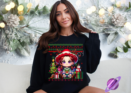 UGLY SWEATER COWGIRL CREWNECK SWEATSHIRT