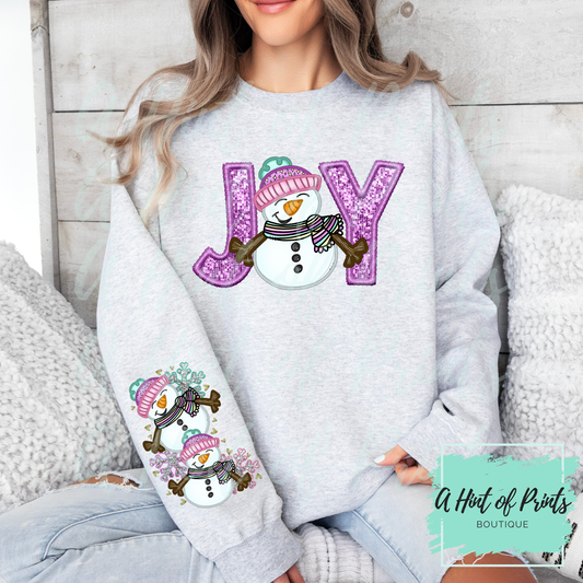 JOY Snowman Hoodie & Crewneck | Cute Cozy Christmas Sweaters
