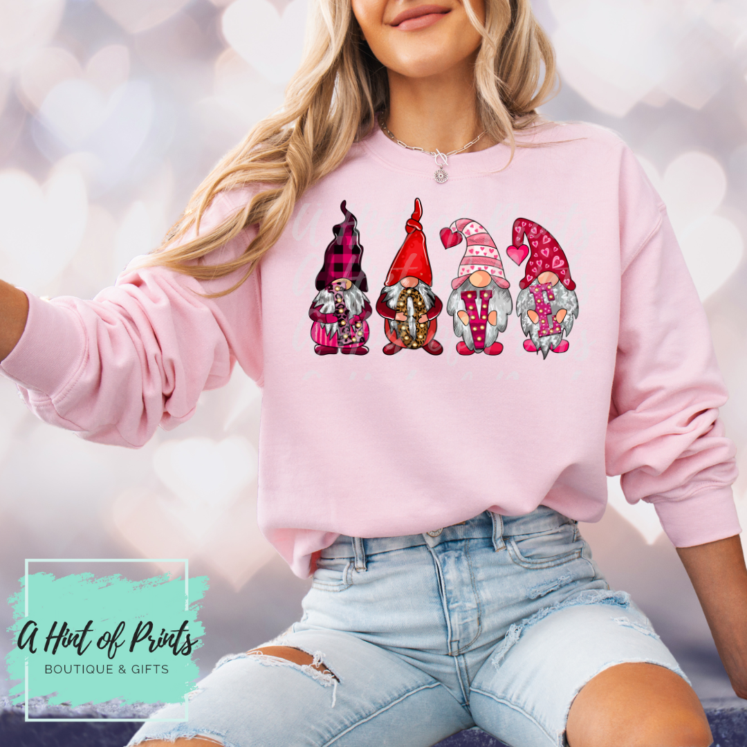 Love Gnomes - Valentine’s Day Graphic Tee, Crewneck & Hoodie