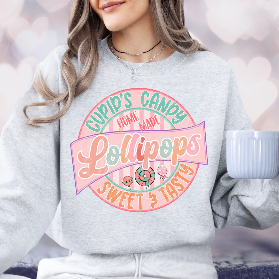 Cupid's Candy Lollipops Valentine’s Day Graphic Tee, Crewneck & Hoodie