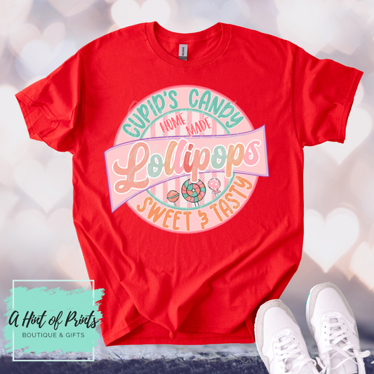 Cupid's Candy Lollipops Valentine’s Day Graphic Tee, Crewneck & Hoodie