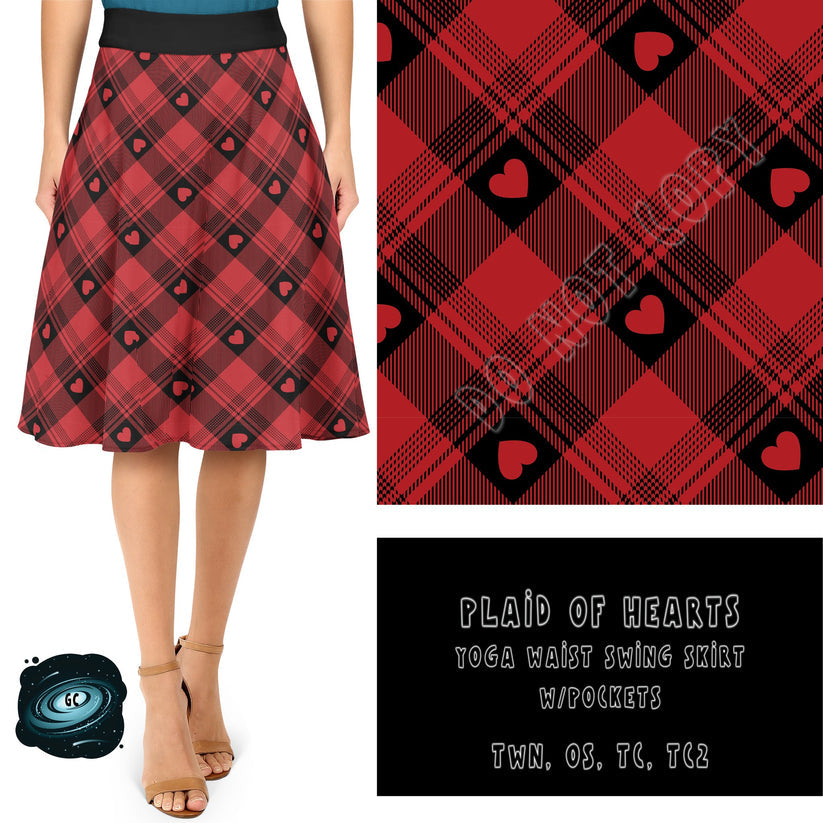 Plaid of Hearts Swing Skirt