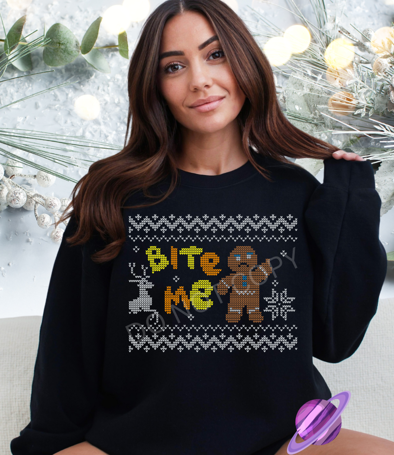 BITE ME UGLY SWEATER CREWNECK SWEATSHIRT