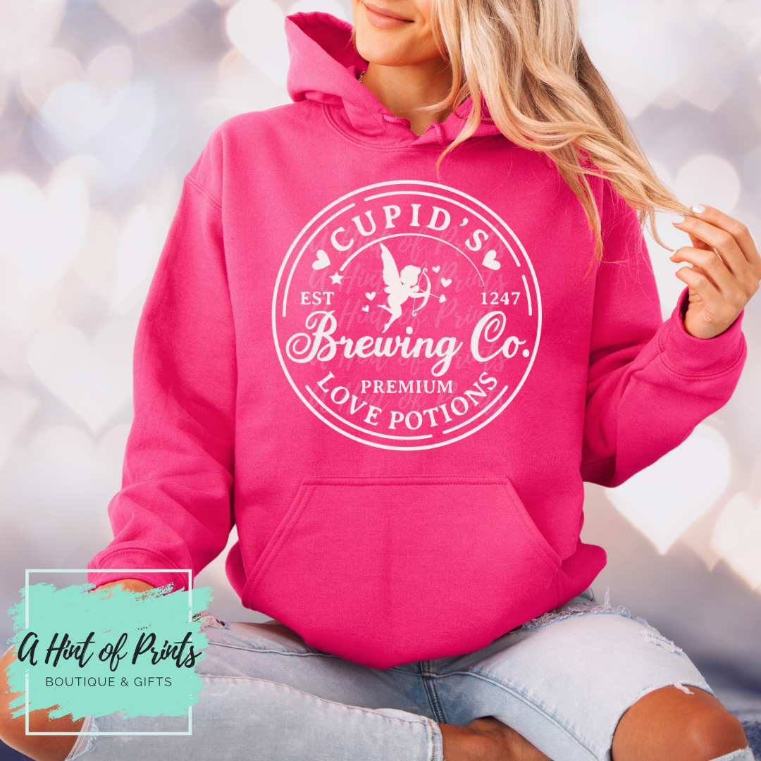 Cupid's Brewing Co. Love Potions Valentine’s Day Graphic Tee, Crewneck & Hoodie