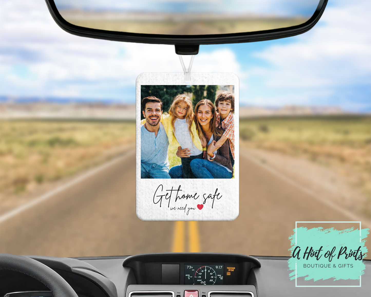 Custom Photo Car Air Freshener – Drive Safe / Get Home Safe Personalized Air Freshener