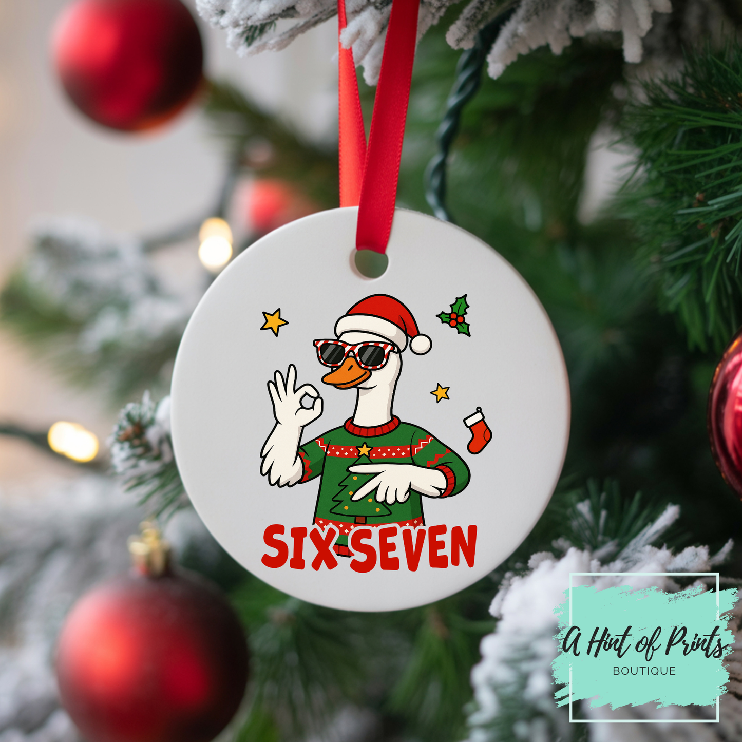 67 Meme Wood Ornament – Funny Christmas Decor