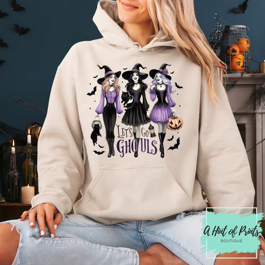 Let’s Go Ghouls Halloween Hoodie or Crewneck – Witchy Sweatshirt for Spooky Season