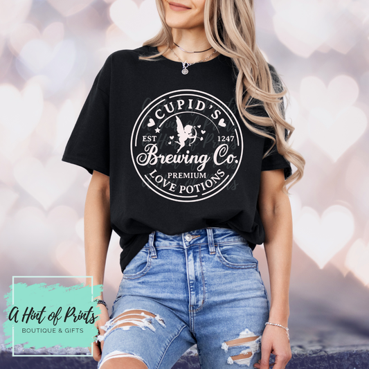 Cupid's Brewing Co. Love Potions Valentine’s Day Graphic Tee, Crewneck & Hoodie