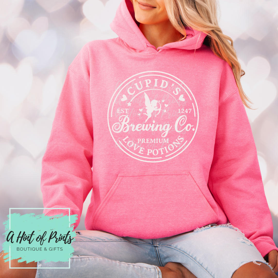 Cupid's Brewing Co. Love Potions Valentine’s Day Graphic Tee, Crewneck & Hoodie