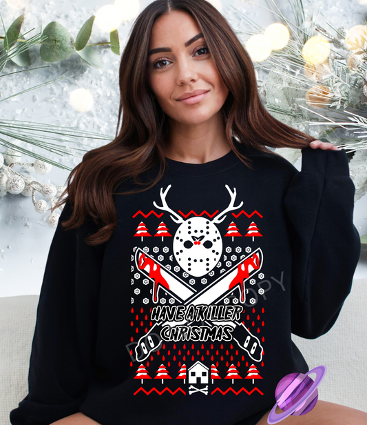 KILLER XMAS UGLY SWEATER CREWNECK SWEATSHIRT